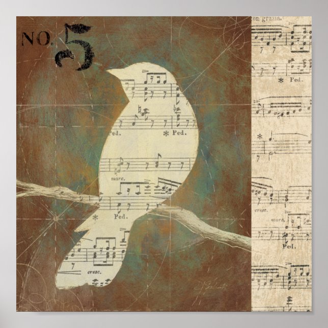 Affiches Silhouette d'un oiseau (Devant)