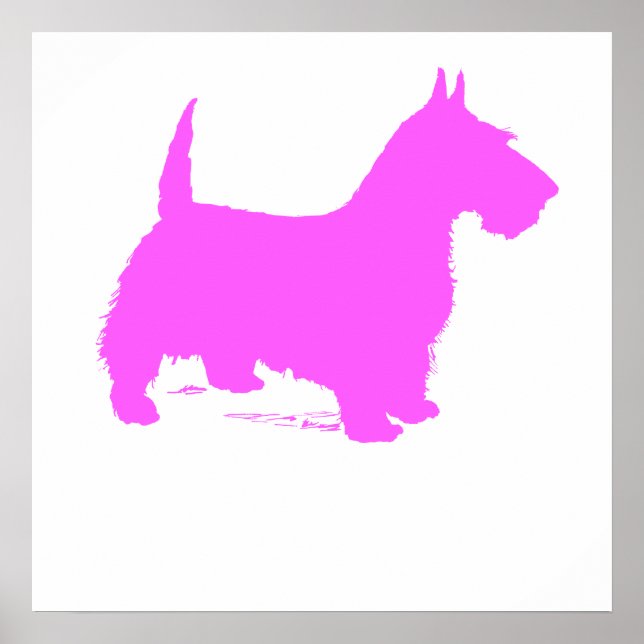 Affiches Silhouette écossaise rose (Devant)