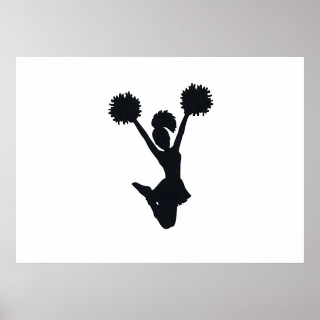 Affiches Silhouette pom-pom girl (Devant)