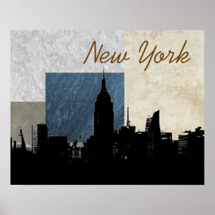 Affiches Silhouette Pop Art New York