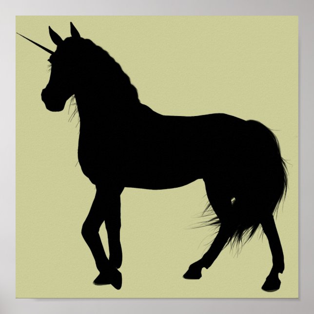 Affiches Silhouette Unicorne (Devant)