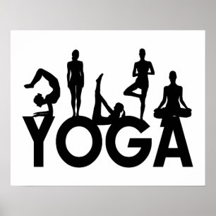 Affiches Silhouettes femmes yoga