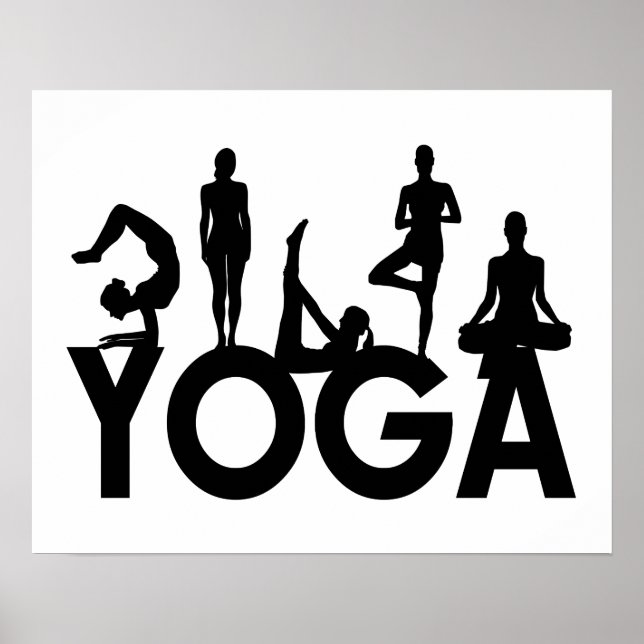 Affiches Silhouettes femmes yoga (Devant)