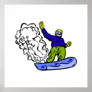 Affiches Sillage de surf des neiges