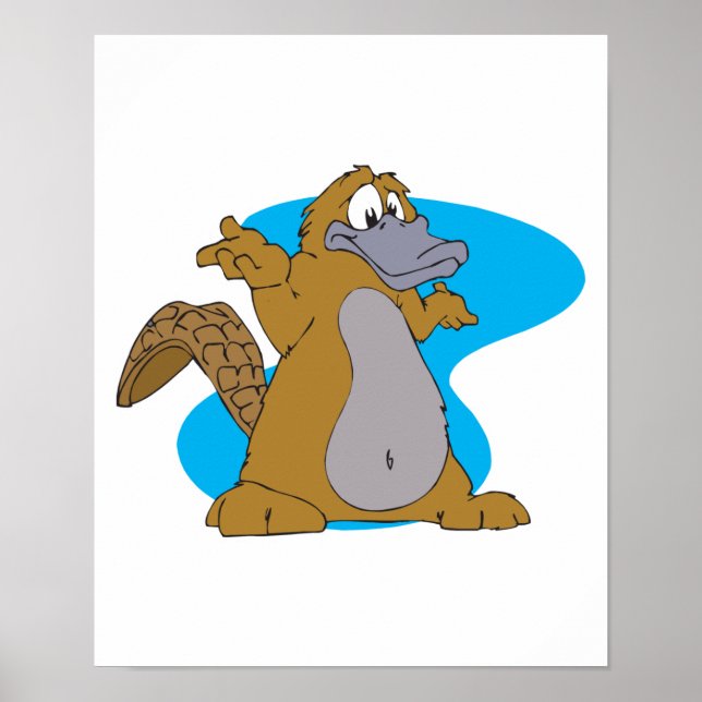 Affiches silly cartoon platypus (Devant)