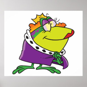 Affiches silly frog queen animal cartoon