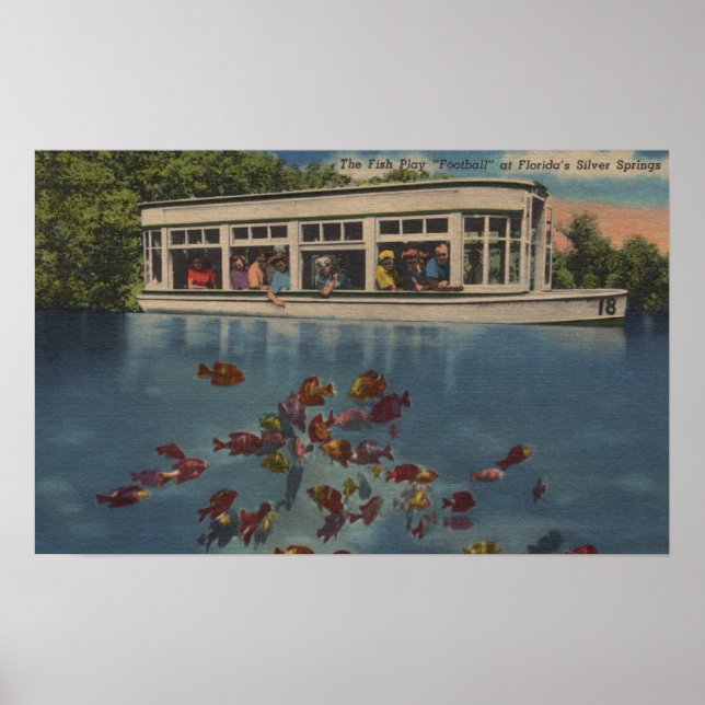 Affiches Silver Springs, Floride - Vue sur Riverboat & (Devant)