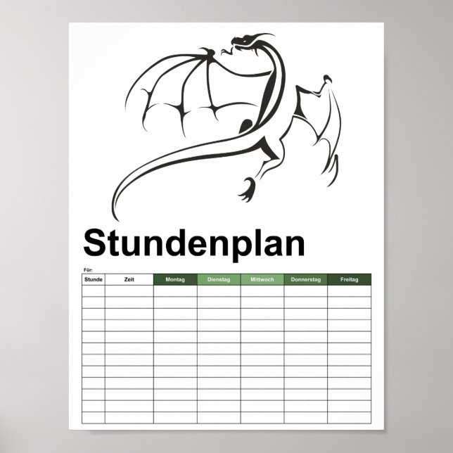 Affiches Simple Dragon Volant (Devant)
