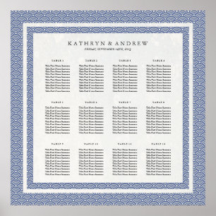 Affiches Simple Elegant Bleu+Blanc Seigaiha Seigaiha