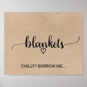 Affiches Simple Faux Kraft Calligraphy Blankets
