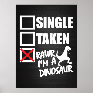 Affiches Simple. Pris. RAWR Je suis un dinosaure