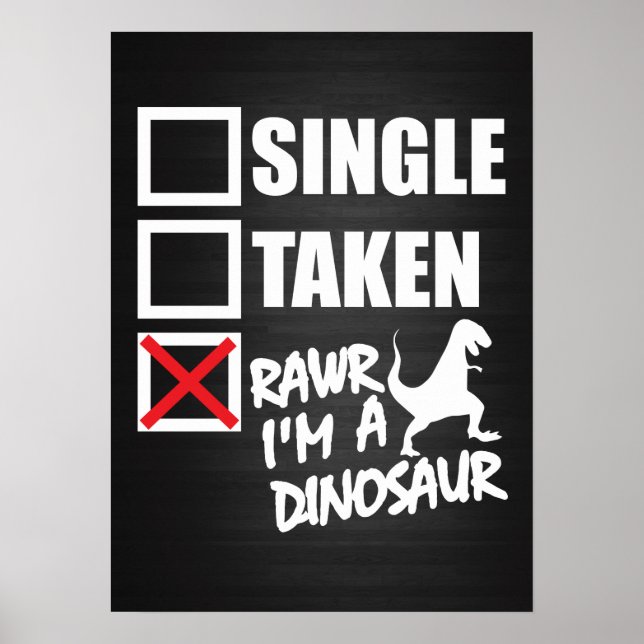 Affiches Simple. Pris. RAWR Je suis un dinosaure (Devant)