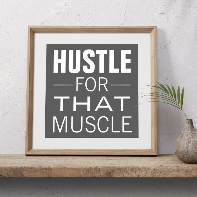 Affiches Simples Typographie de Hustle Exercice Motivationn (Créateur téléchargé)