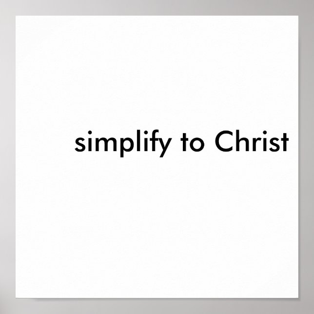 Affiches simplifier au Christ (Devant)