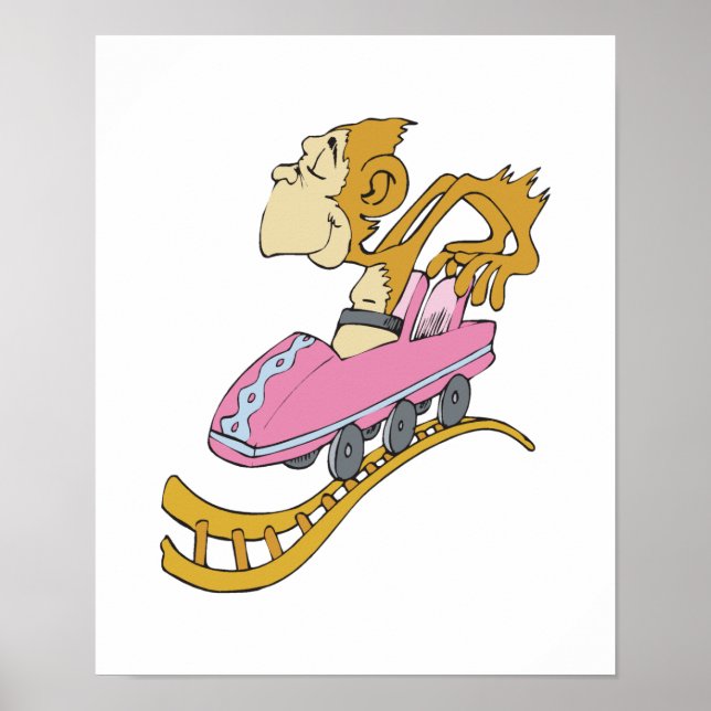 Affiches singe idiot dans le dessous de verre à rouleaux (Devant)