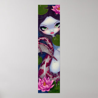 Affiches Sirène avec Lotus rose gothique grand oeil Art Imp