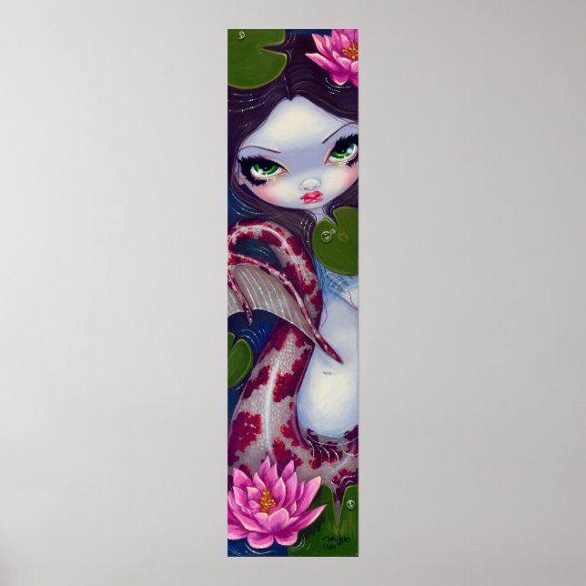 Affiches Sirène avec Lotus rose gothique grand oeil Art Imp (Devant)