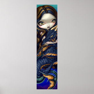 Affiches Sirène avec Serpent de Mer Noire Art Imprimer drag