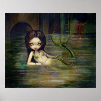 Affiches Sirène d'égout ART IMPRIMER steampunk urbain