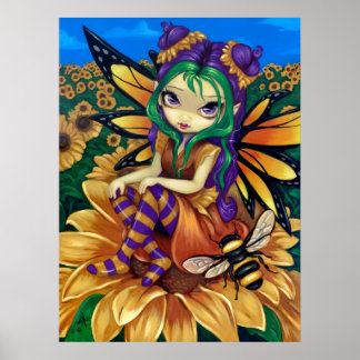 Affiches Sitting on a Sunflower ART IMPRIMER imaginaire fai