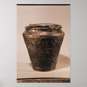 Affiches Situla avec trois bandes décoratives de repousse