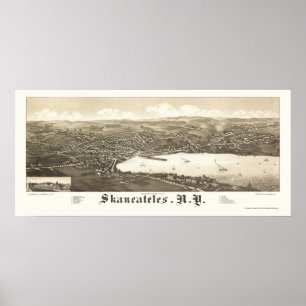Affiches Skaneateles, NY Carte panoramique - 1884