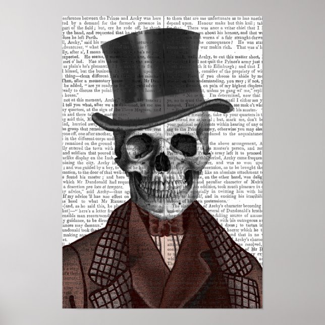 Affiches Skeleton Gentleman and Top hat (Devant)