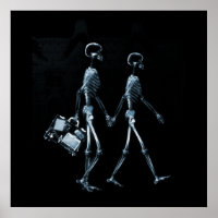 Skeletons de vision à rayons X en couple - bleu