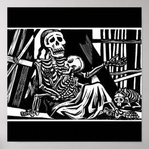 Affiches "Skeletons Mère et Enfant" de Leopoldo Mendez.