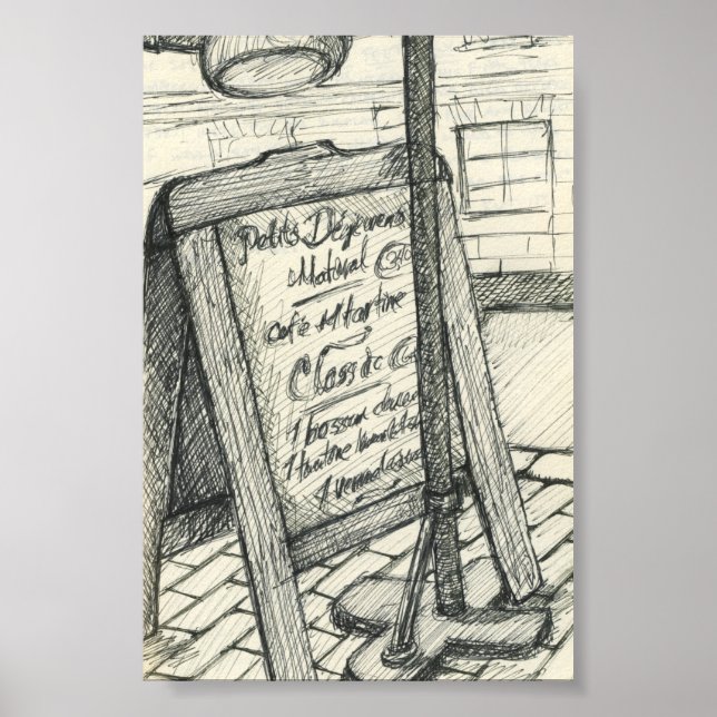 Affiches Sketchy À Paris : Café (Devant)