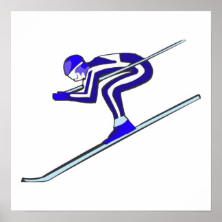 Affiches Ski bleu rapide