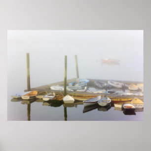Affiches Ski et brouillard matinal à Southwest Harbour,