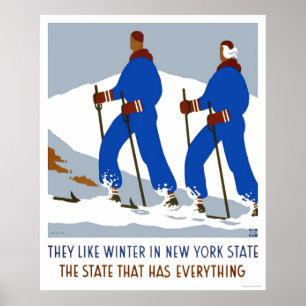 Affiches Ski hiver New York 1938 WPA