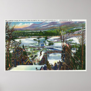 Affiches Ski Jumper décolle de la Ski Hill Olympique