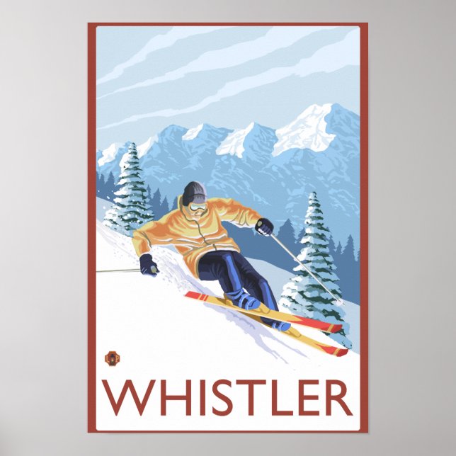 Affiches Skieur de neige - Whistler (C.-B.) Canada (Devant)