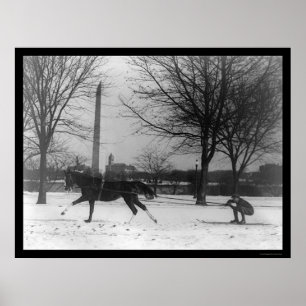 Affiches Skiing Behind Horse Washington, DC 1919