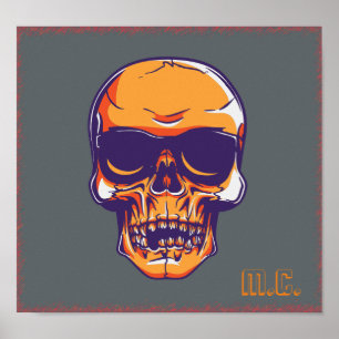 Affiches Skull M.C. Biker Eerie Orange