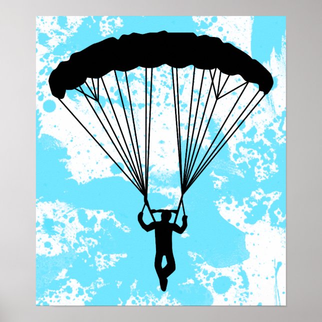 Affiches skydiver silhouette (Devant)