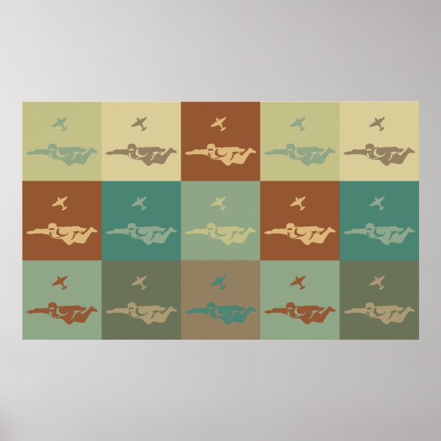 Affiches Skydiving Pop Art (Devant)