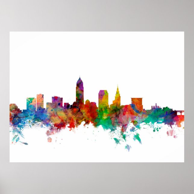 Affiches Skyline Cleveland Ohio (Devant)