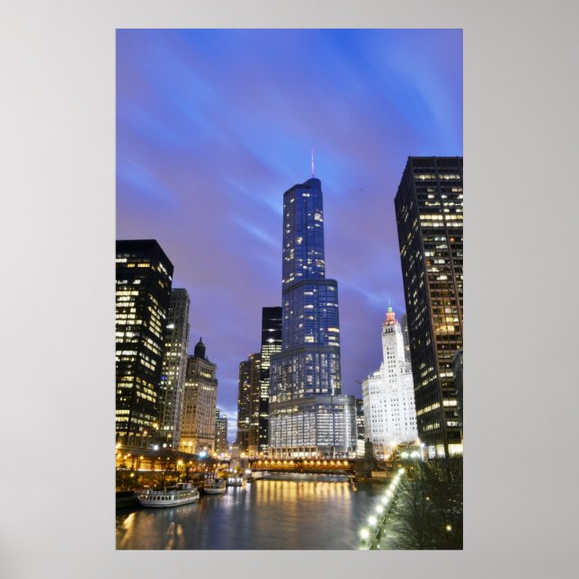 Affiches Skyline de Chicago River (Devant)