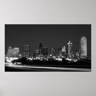 Affiches skyline de dallas la nuit