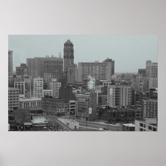 Affiches skyline de detroit (Devant)