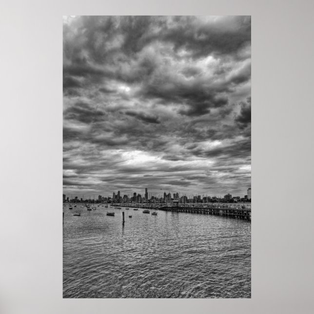 Affiches Skyline de Melbourne depuis St. Kilda (Devant)