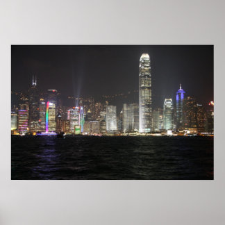 Affiches Skyline de nuit de Hong Kong