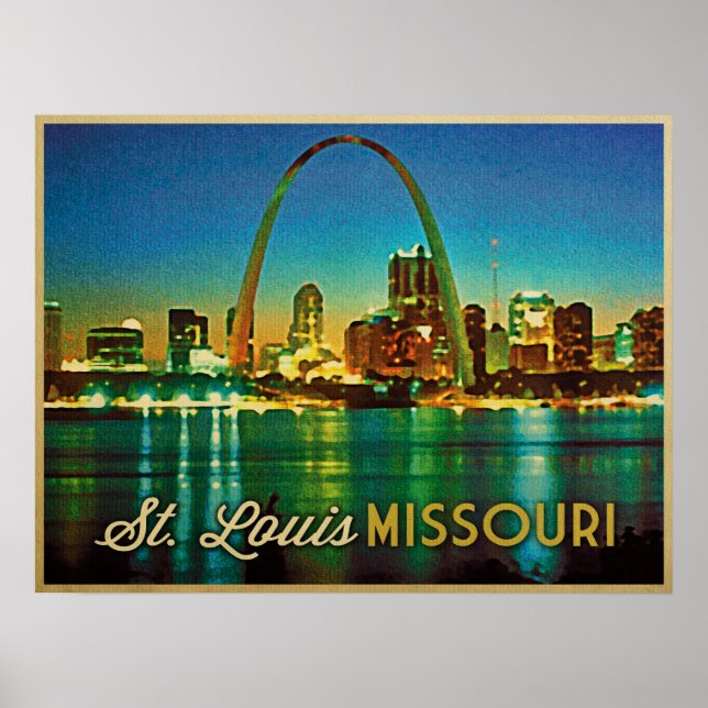 Affiches Skyline de Saint-Louis Missouri (Devant)