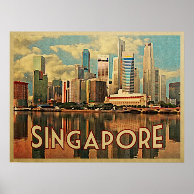 Affiches Skyline de Singapour (Devant)