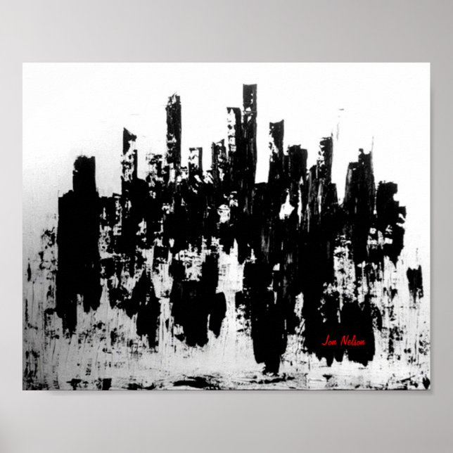 Affiches Skyline noir et blanc (Devant)