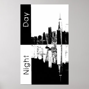 Affiches Skyline NYC vieille photo vintage noir et blanc