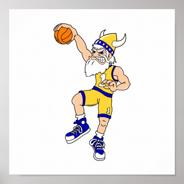 Affiches Slam de basket-ball viking (Devant)